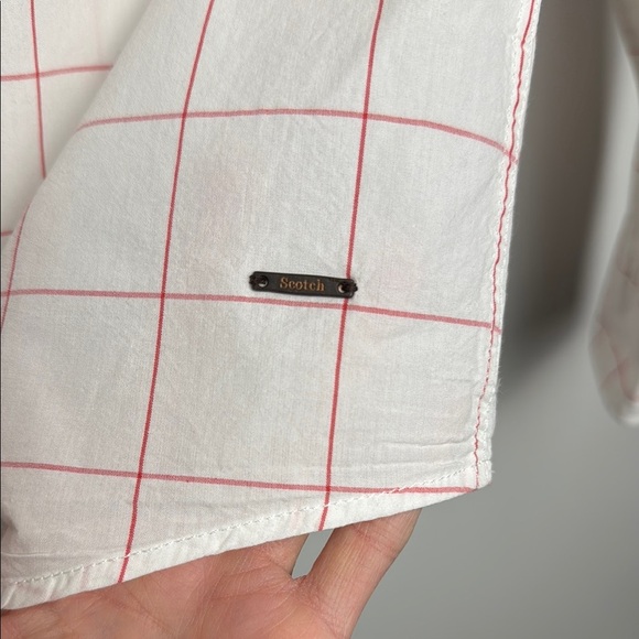 Scotch & Soda White and Red Casual Button Down Shirt - Picture 5 of 14